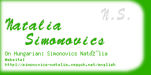 natalia simonovics business card